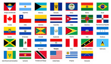 Flags Of All Countries Of The American Continents