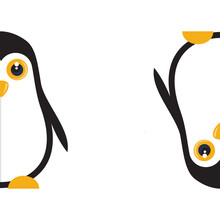 A Penguin Upside Down Illustration On A Plain Background