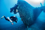 Fototapeta  - Diving on the wreck  Vissilios T Island VIS Croatia