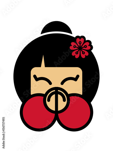 Arigato Cute Japanese Girl With Palms Folded Before The Face Thank You Sign Vector Illustration On White Background Japan Emoji Design Gratitude Icon Buy This Stock Vector And Explore Similar Vectors