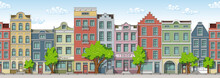 Seamless Cartoon Cityscape Background