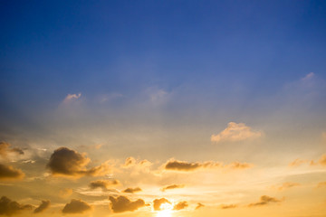 Wall Mural - Beautiful cloudy sky when the sunset after big rainning.