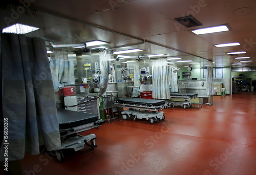 Emergency Room Beds Are Seen Onboard The Hospital Ship Usns