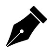 Fountain pen nib or tip for writing flat vector icon for apps and websites 