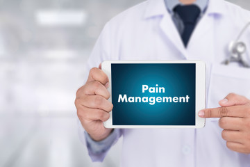 Wall Mural - Pain Management Medical Concept doctor hand working