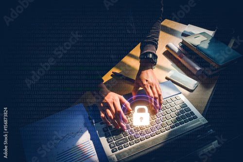 Fotografía Cyber security job Business, technology, internet and networking concept