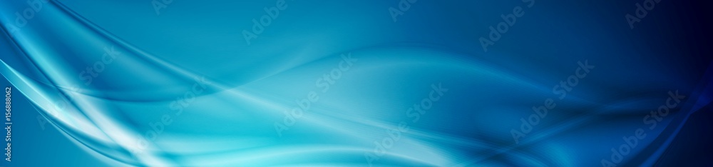 Abstract shiny bright blue waves banner design - obrazy, fototapety, plakaty 