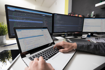 Wall Mural - website design. developing programming and coding technologies.