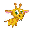Cartoon giraffe. Vector illustration of funny cute giraffe