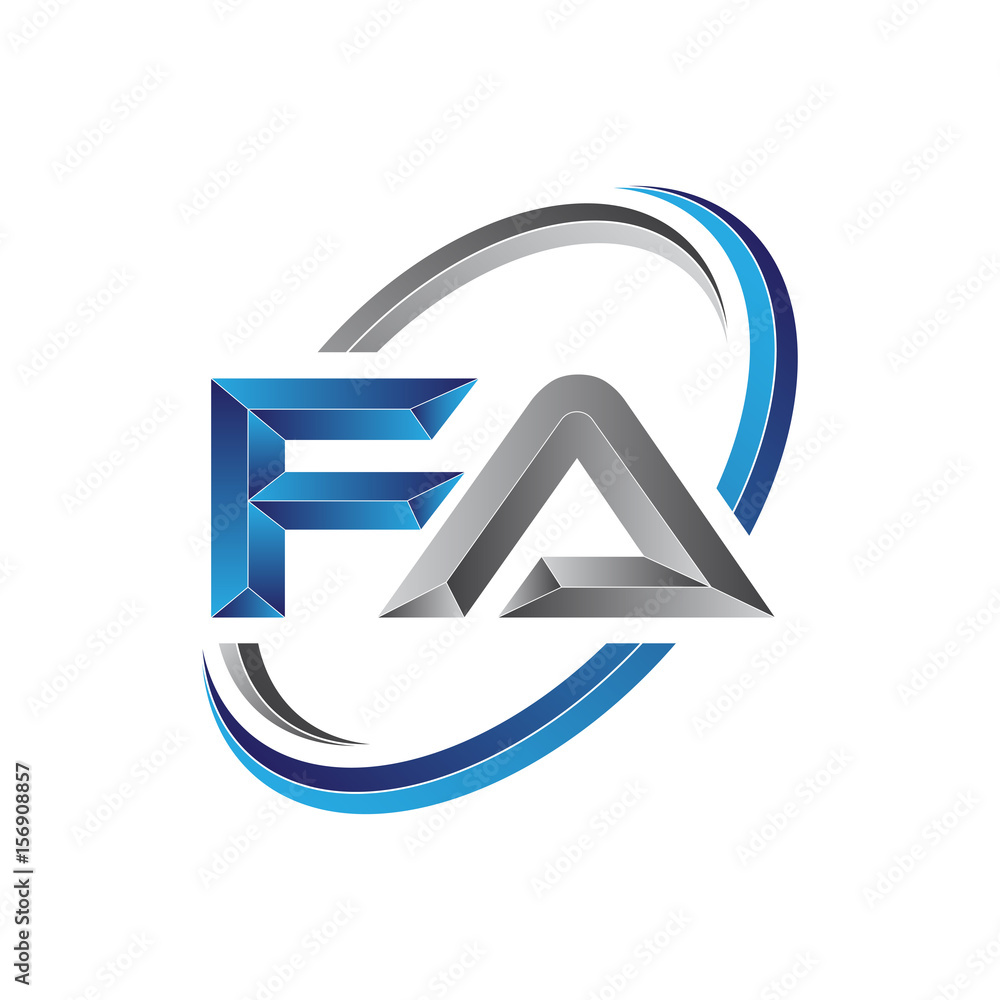 Simple initial letter logo modern swoosh FA Stock Vector | Adobe Stock