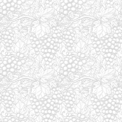 Canvas Print - seamless pattern with grapes.