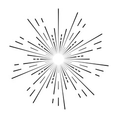 Canvas Print - sun rays black colored on a white background