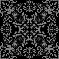 Wall Mural - Antique seamless background botanic spiral cross flower