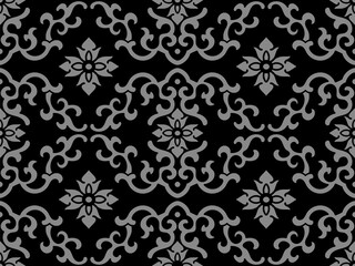 Wall Mural - Antique seamless background wave curve spiral flower cross