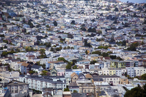 Plakat Dzielnica dzielnicy Noe Valley w San Francisco widziane z Bernal Hill.
