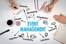 Event Management Concept. The Meeting At The White Office Table.