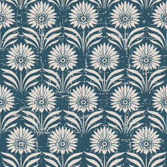 Wall Mural - Antique Seamless retro worn out background botanic garden point leaf flower