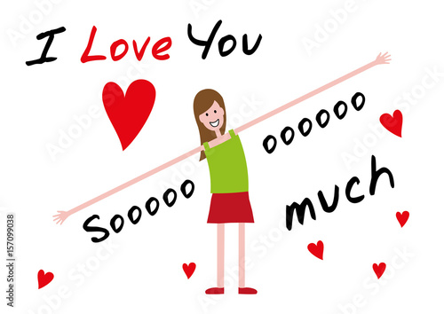 I Love You I Love You So Much Editable Vector Illustration Stock Vektorgrafik Adobe Stock