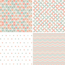 Seamless Abstract Geometric Pattern With Triangles And Zigzags.  Mosaic Background.