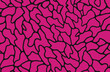 Seamless black and magenta pink abstract blobs geo fashion pattern vector