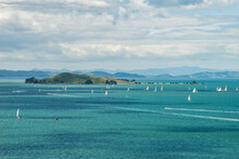 The Beautiful Landscape Of Motuihe Island And Hauraki Gulf Of North Island, New Zealand.