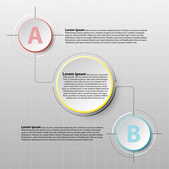 Vector infographics design template with 3D circle paper sign for content business infographic concept graphic design idea