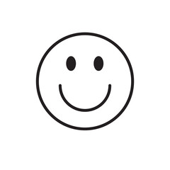 Smiling Cartoon Face Positive People Emotion Icon Vector Illustration