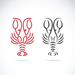 Poster - Vector of lobster shrimp design on white background, Aquatic animals.