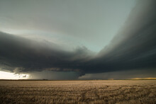 A Monstrous Supercell Thunderstorm Gathers Strength Over The Plains Of Eastern Colorado.