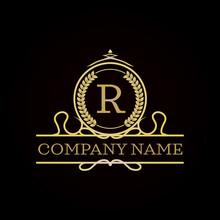 Royal Luxury Style Golden Logo Design With Letter R