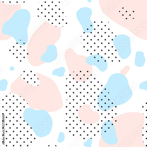 Abstract Seamless Chaotic Pattern Military And Memphis Style