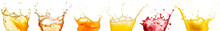 Fruit Juice Splash Collection Isolated On White