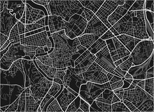 Black And White Vector City Map Of Rome With Well Organized Separated Layers.