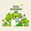 © jannoon028 - World environment day concept. Green Eco Earth. Vector illustration