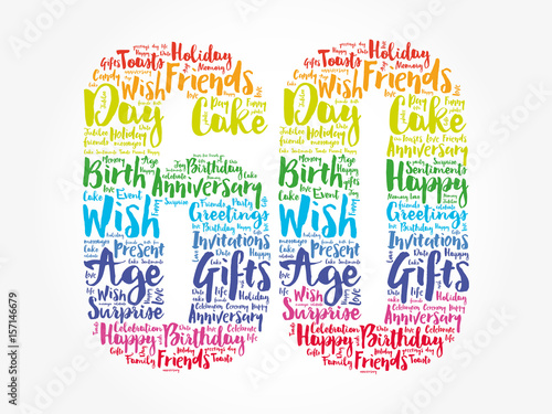 Download Happy 60th birthday word cloud collage concept - Buy this ...