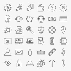 Poster - Cryptocurrency Line Icons Set