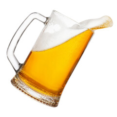 Wall Mural - beer in glass mug with splash