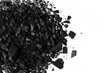 Pile of Carbon charcoal  dust on white background