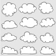 Hand Drawn Clouds Set. Vector Illustration.
