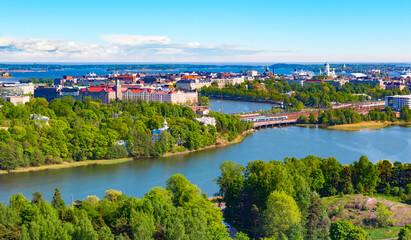 Sticker - Aerial panorama of Helsinki, Finland