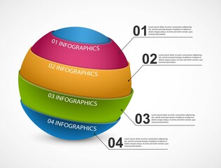 Abstract infographics in the form of a sphere. Infographics for business presentations or information banner.