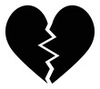 broken heart black icon vector