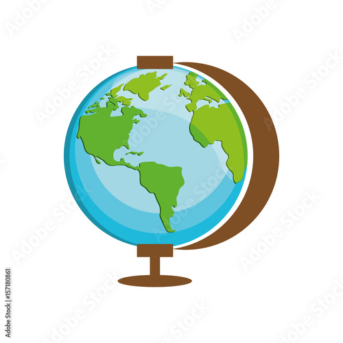 Fotografia geography tool icon over white background. vector illustration