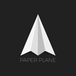 Paper airplane with shadows vector illustration.