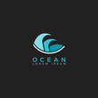Ocean flat logo. Vector ocean icon. Isolated.