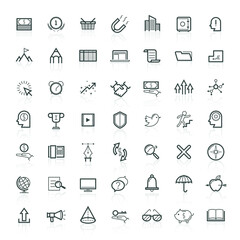 Modern thin line icons set of doing business elements, solution for clients.