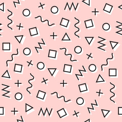 Poster - Geometric memphis seamless pattern