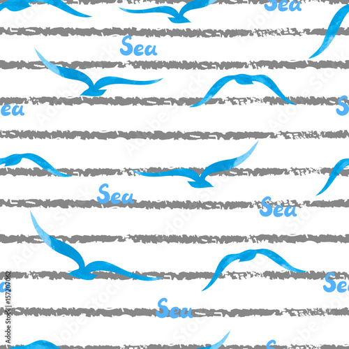 Seamless striped sea patter...