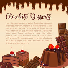 Vector Poster Of Chocolate Desserts And Cakes