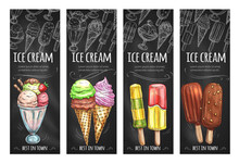 Vector Banners Set For Ice Cream Fresh Desserts